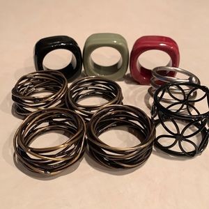Napkin Rings, 9 pieces. NWOT Some are Longaberger.